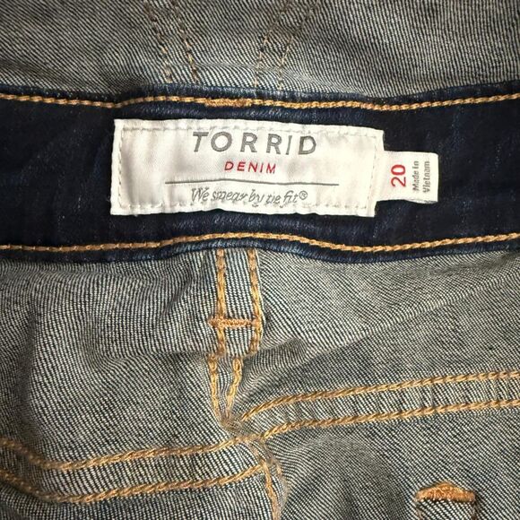 TORRID Straight Leg Stretch Dark Wash Overalls, EUC! Size 20 - Picture 6 of 10